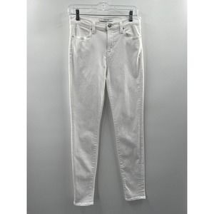 J Brand Women’s Maria High Rise Denim Stretch Skinny Jeans White Size 27